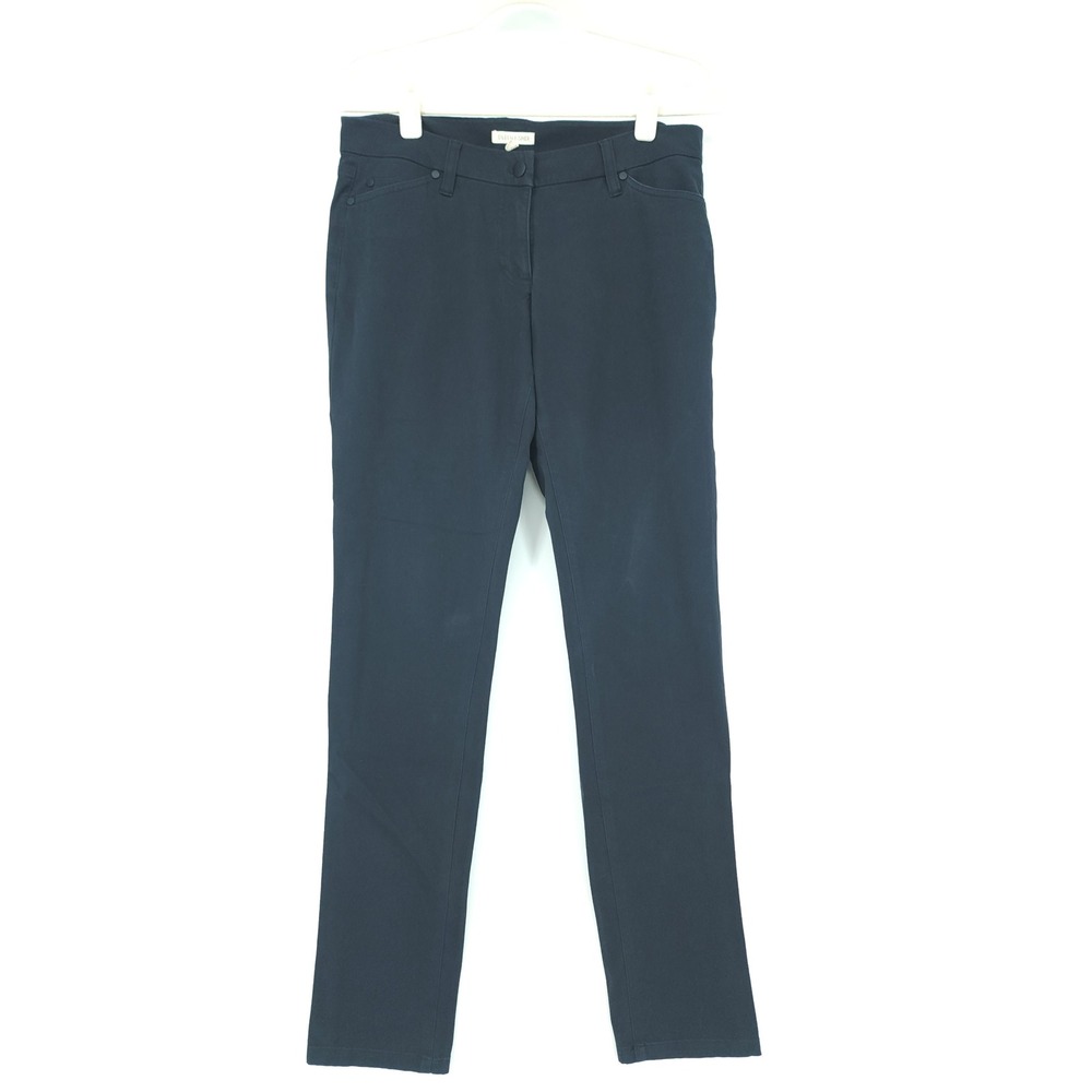 Eileen Fisher Straight Leg Pants Women 8 Black Stretch 5 Pocket Quiet Luxury